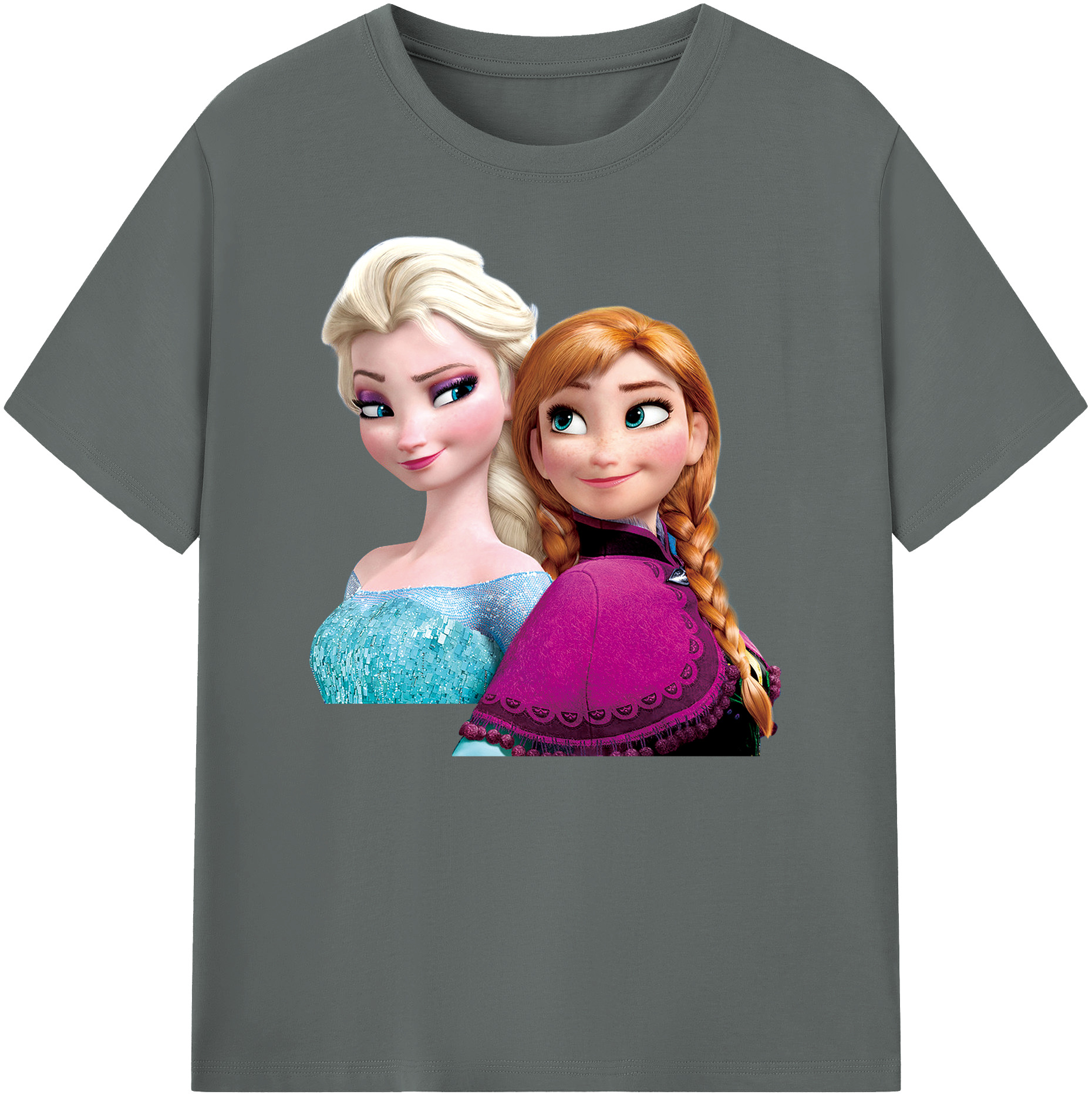 （画像用） アナと雪の女王 アンナ エルサ Frozen Anna Elsa 綿100％ メンズ半袖Tシャツ｜肌触りやわらか＆通気性